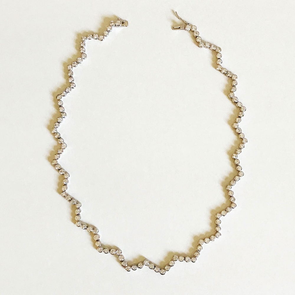 Clear CZ Bridal Necklace / Wedding Jewelry - Picture 3 of 7